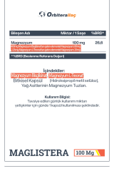 Orbitera İlaç Maglistera Magnezyum 100 mg  İçeren Takviye Edici Gıda
