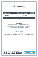 Orbitera İlaç Relaxtera L-Teanin 250 mg 30 Kapsül İçeren Takviye Edici Gıda